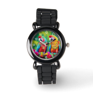 Fåglar med färgstark maka på Gren-67859 Armbandsur