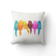 Fåglar med färgstark vattenfärg 