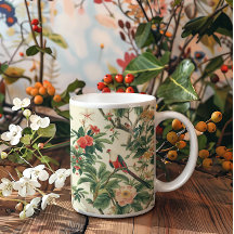 Fåglar med färgstarka tropiska blommor