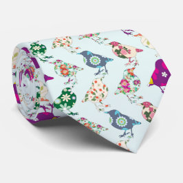 Fåglar med flera färg på ljusblå Manar Slips