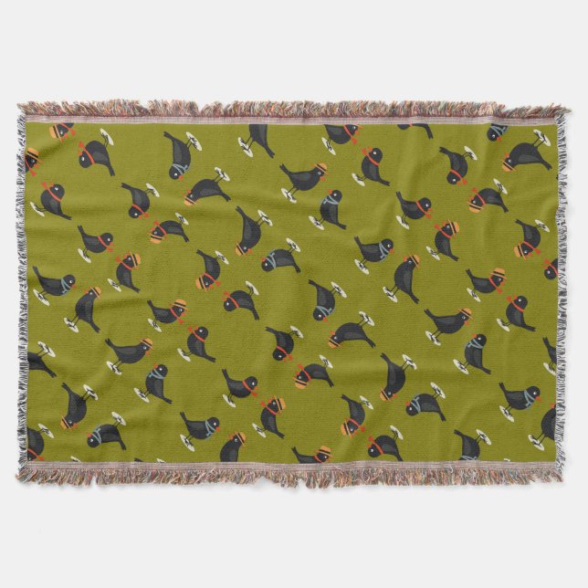 Fåglar med fyra uppringningar efter mitten av århu filt (Framsidan)