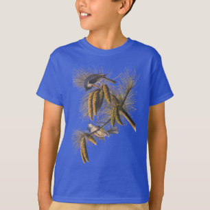 Fåglar med klappad timus Audubon med Pinecones Tee
