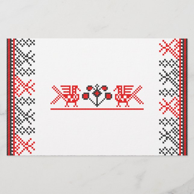 Fåglar med kor-stygn flygblad (Framsidan)