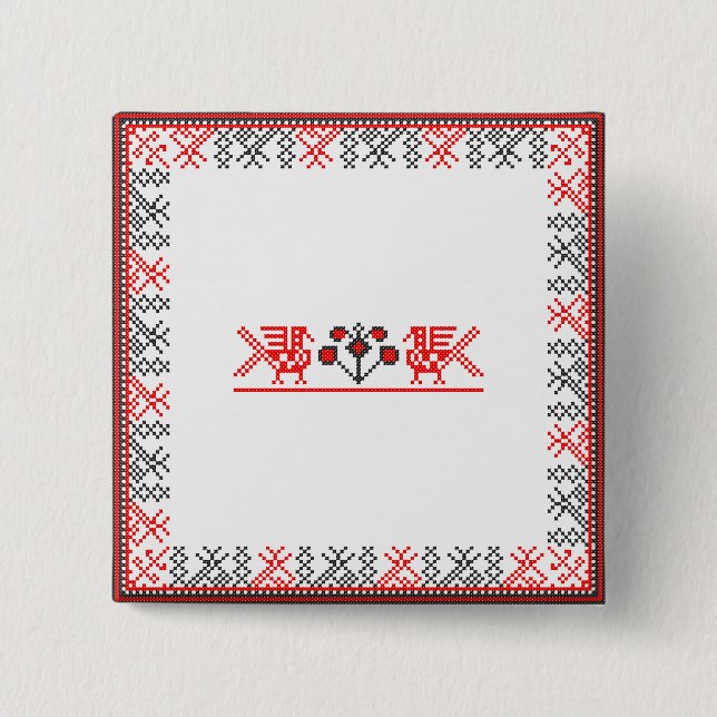 Fåglar med kor-stygn knapp (Framsida)