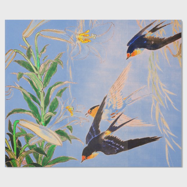 FÅGLAR MED LILY WRAPPP Papper Presentpapper (Platt)