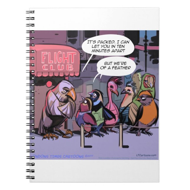 Fåglar med ludd anteckningsbok med spiral (Framsidan)