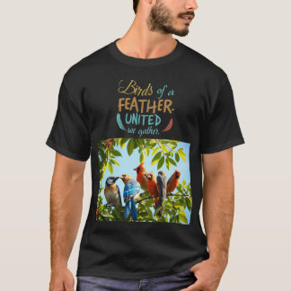 Fåglar med ludd T-Shirt-design. T Shirt