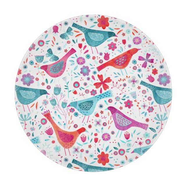 Fåglar med vattenfärg i en Garden of Flowers Paint (Framsidan)