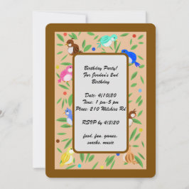 Fåglar Mönster födelsedag Inbjudningar