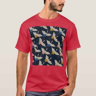 Fåglar mönster japanska mönster t shirt