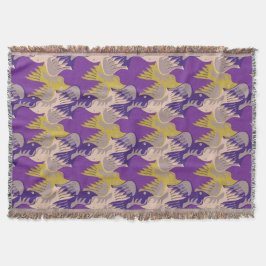Fåglar Mönster Tesselation Lila Throw Blanket 1 Mysfilt