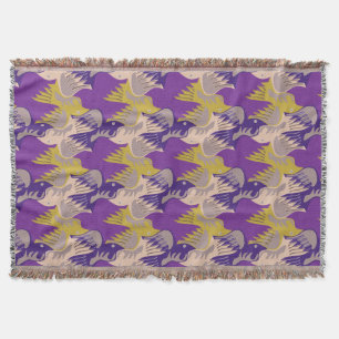 Fåglar Mönster Tesselation Lila Throw Blanket 1 Mysfilt