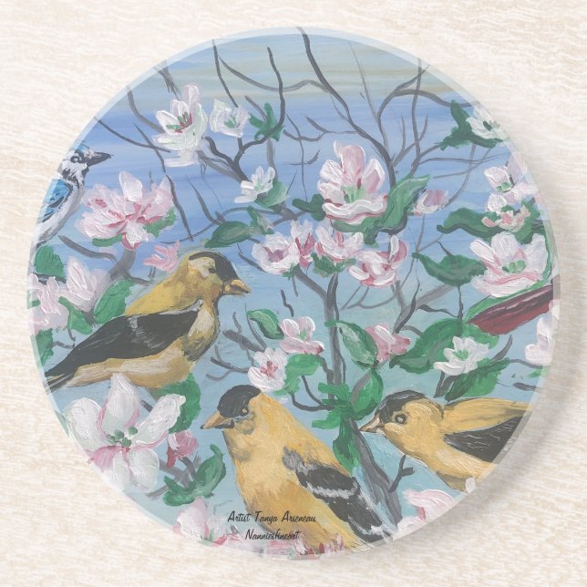 Fåglar Ny samling Original Hand Painting Art Underlägg (Framsidan)