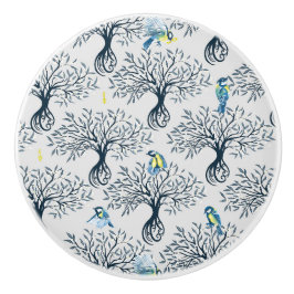 Fåglar och äppelträd knopp