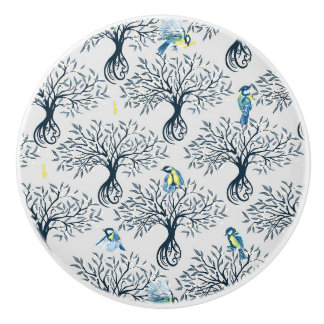 Fåglar och äppelträd knopp