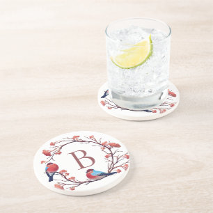 Fåglar och bär, andningsmonogram underlägg