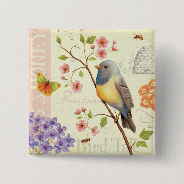 Fåglar och bin knapp (Framsida)