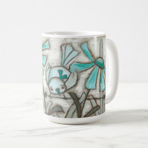 Fåglar och blom/Laguna blått - mugg