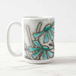 Fåglar och blom/Laguna blått - mugg
