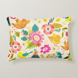 Fåglar och Blommar Boho accent Pillow Prydnadskudde