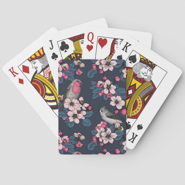 Fåglar och Blommar Casinokort (Baksidan)