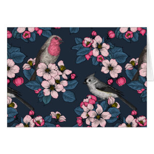 Fåglar och Blommar Hälsningskort