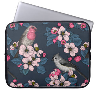 Fåglar och Blommar Laptop Fodral