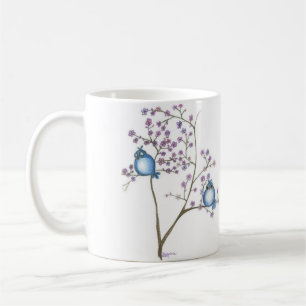Fåglar och blommarmugg kaffemugg