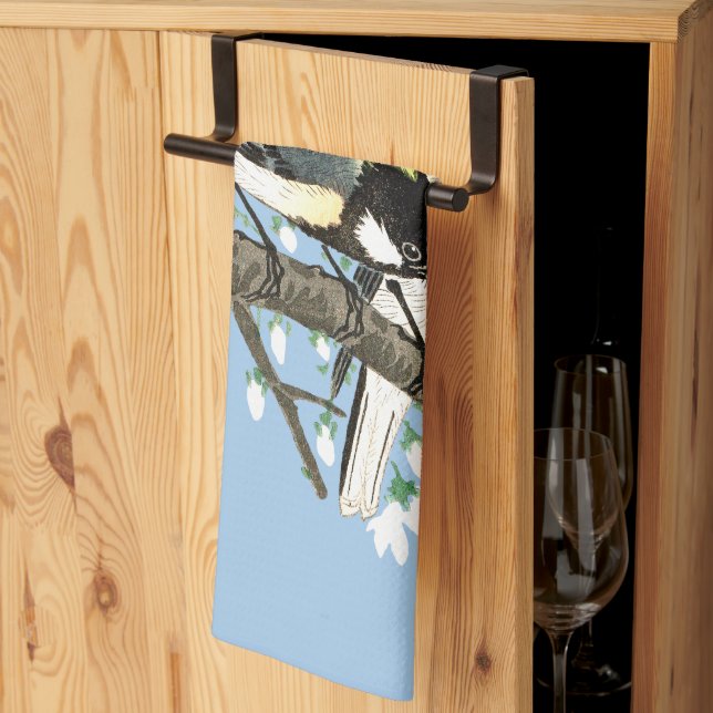 Fåglar och Blommarna Ohara Koson Kökshandduk (Thirds Fold)