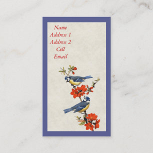 Fåglar och blommor - affärs-/profilkort visitkort