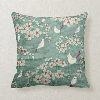 Fåglar och blommor Amerikanska MoJo Pillows Kudde