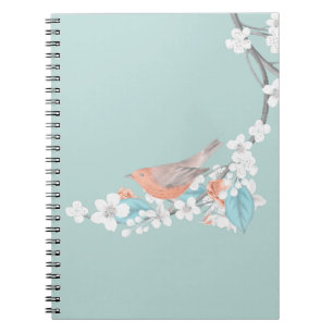 Fåglar och blommor anteckningsbok