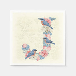 Fåglar och blommor, av Natasha Us Pappersservett