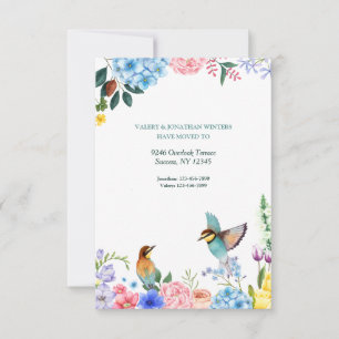 Fåglar och blommor Flytta Annocement Meddelande