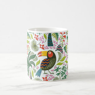 Fåglar och blommor i exotisk färg Mönster Kaffemugg