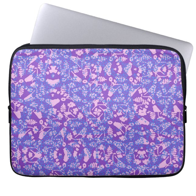 Fåglar och blommor laptop fodral (Framsidan)