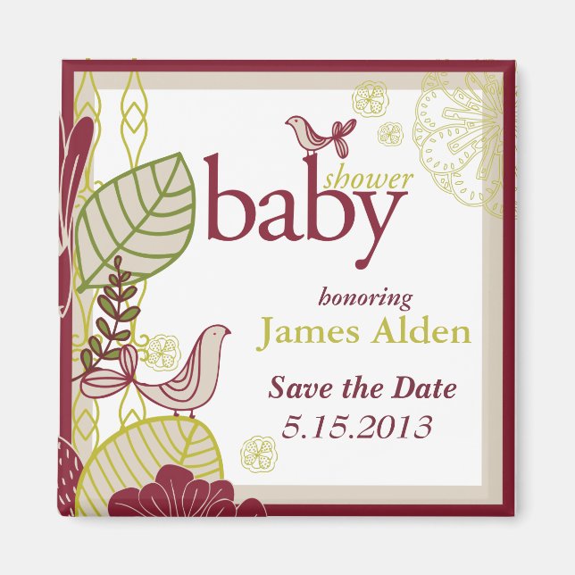 Fåglar och blommor magnet (Framsidan)