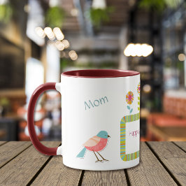 Fåglar och blommor Personlig Mamma Mugg