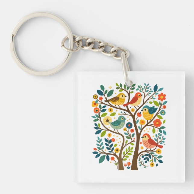 Fåglar och blommor Scandinavian Folk Art (Framsidan)