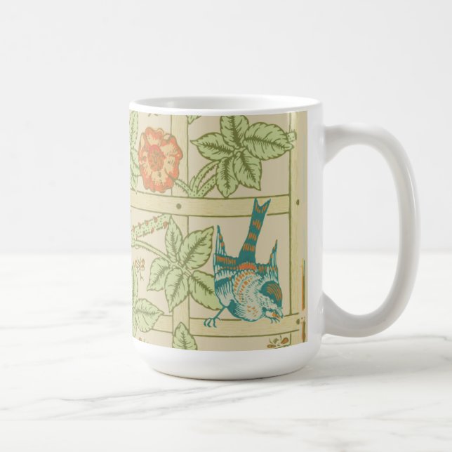 Fåglar och blommor Trellis William Morris Kaffemugg (Höger)