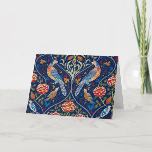 Fåglar och blommor, William Morris Kort