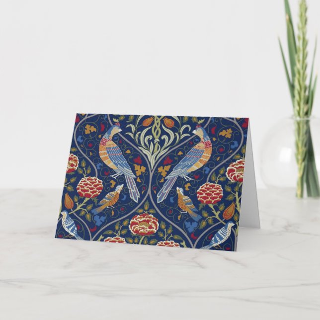 Fåglar och blommor, William Morris Kort (Framsida)
