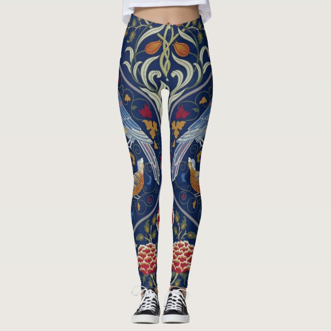 Fåglar och blommor, William Morris Leggings (Framsida)