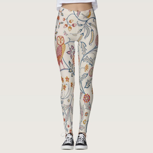 Fåglar och blommor, William Morris Leggings (Framsida)