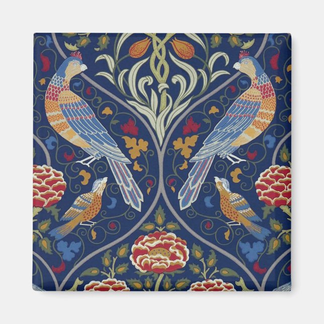 Fåglar och blommor, William Morris Magnet (Framsidan)