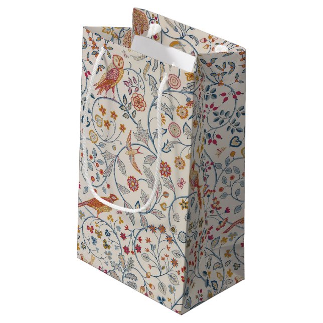 Fåglar och blommor, William Morris Small Gift Bag (Baksidan Vinklad)