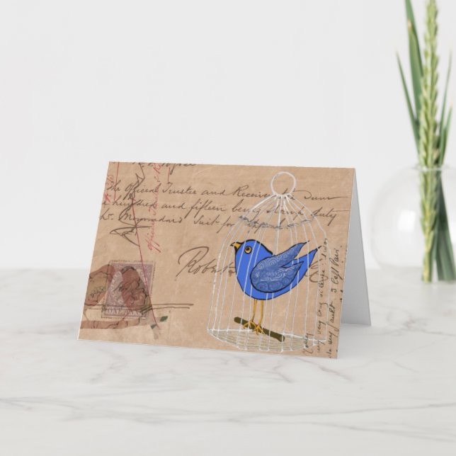 Fåglar och Ephemera Kort (Framsida)