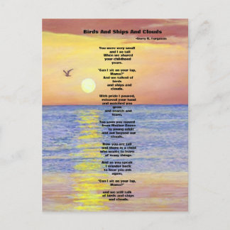FÅGLAR OCH FARTYG OCH MOLN VYKORT