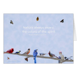 Fåglar och fjärilar bära färg av spriten: hälsningskort