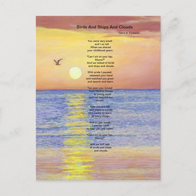 FÅGLAR OCH FRAKTASER SAMT STÄDERKOR VYKORT (Framsida)